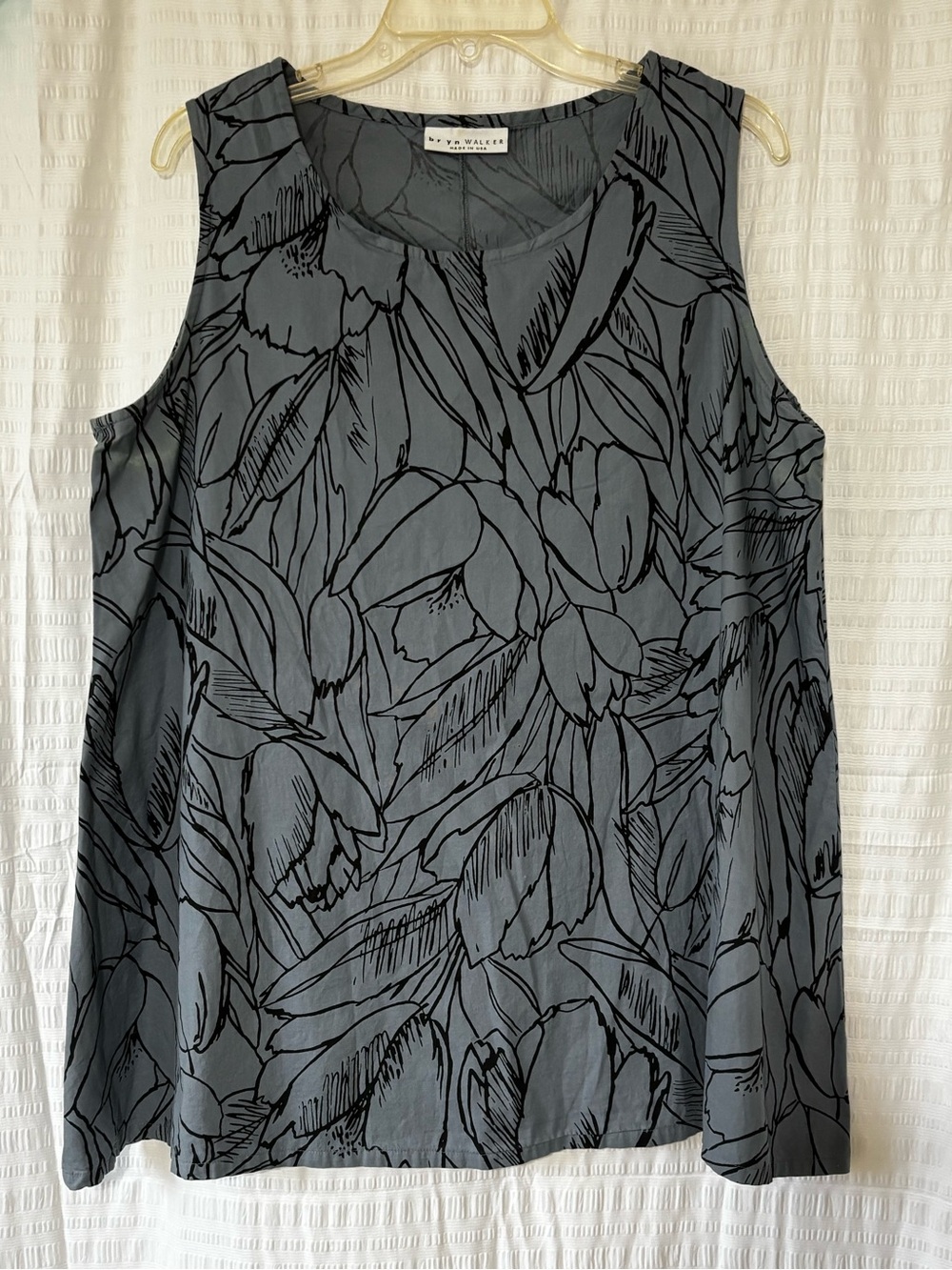 Bryn Walker Floral Leaf Sleeveless Cotton Tunic Sz Medium